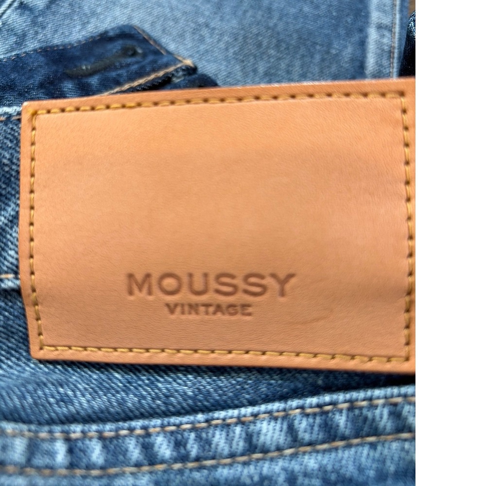 MOUSSY VINTAGE Women Distressed Denim Howa Straight Leg Jeans Blue 28 Concert - Picture 6 of 7